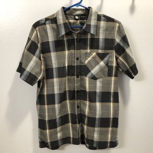 Black & gray plaid Rusty button up size M